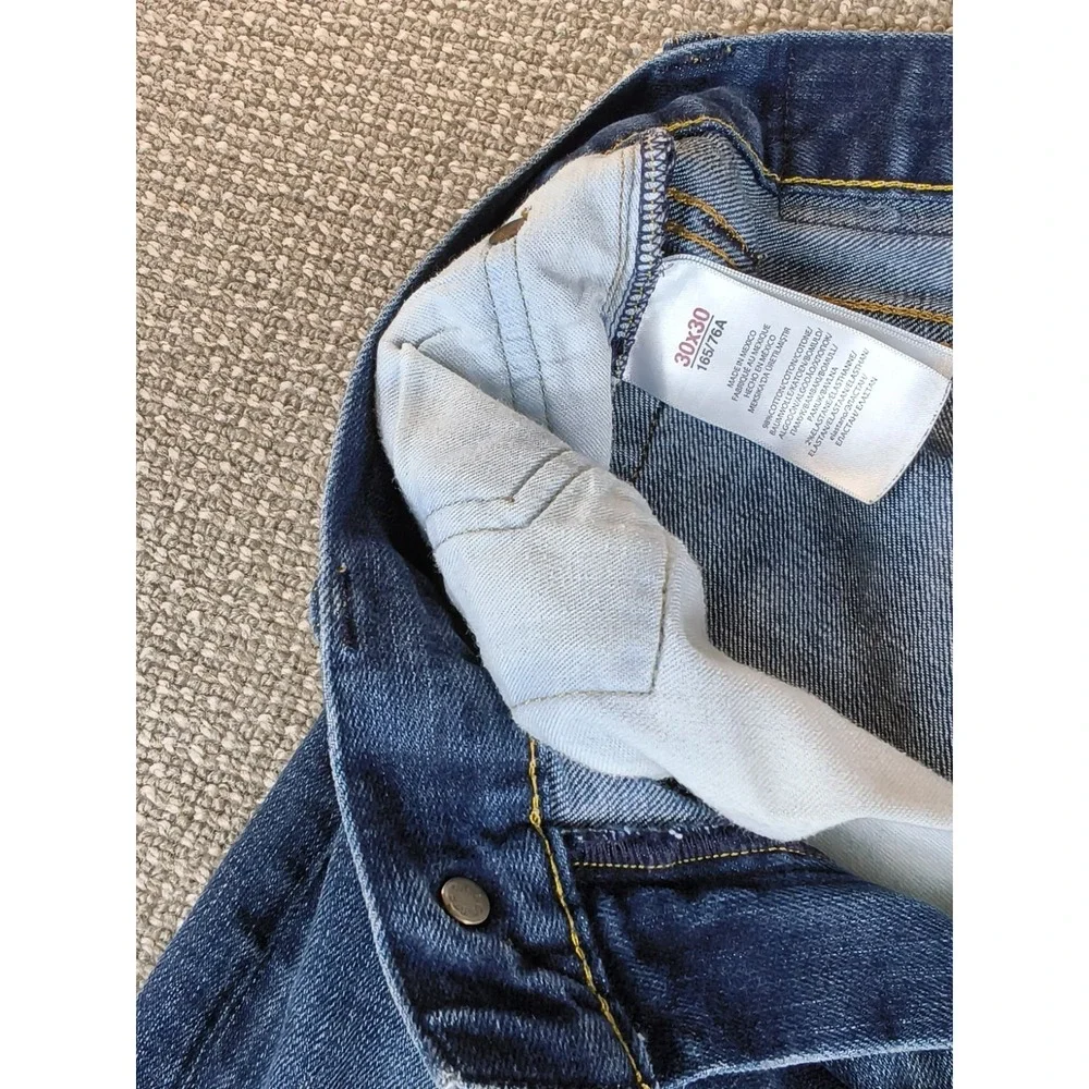 Polo Ralph Lauren Varick Slim Straight Jeans Men Blue Distressed Faded Wash
